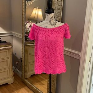 Lilly Pulitzer marble off the shoulder top.